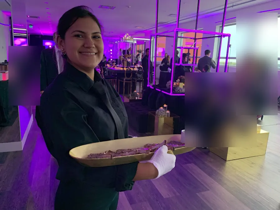 Serving lamb chops at a celebration