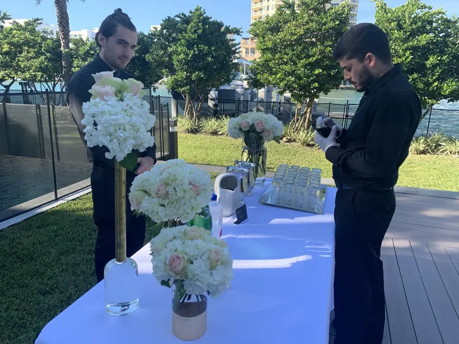 Setting up the beverage station