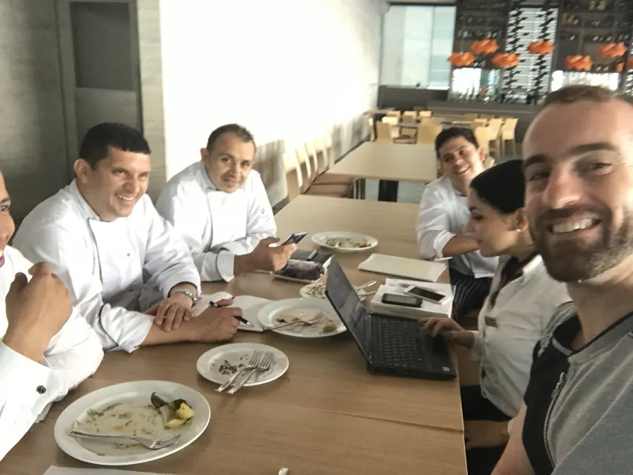 Sharing a meal with our Colombian colleagues