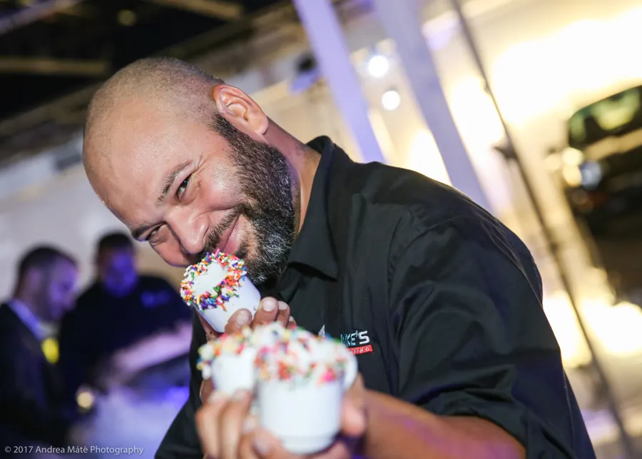 Sprinkle-topped dessert cups
